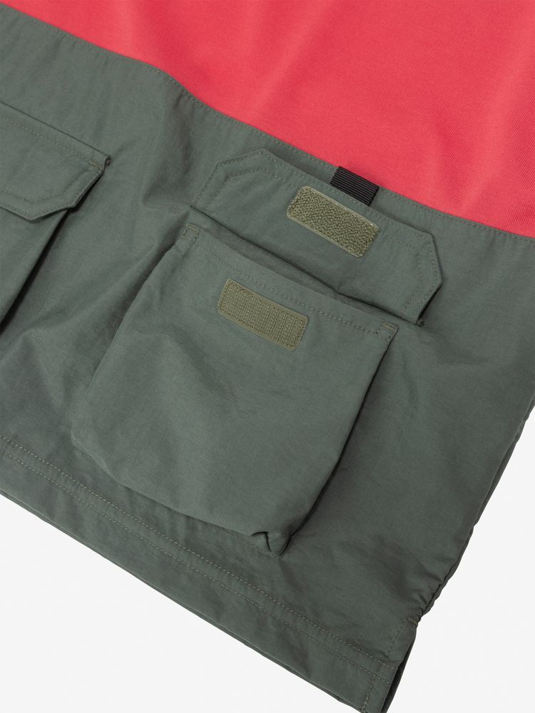 Japanese children's clothing TNF anti-static care workwear pocket top 100-120cm boys/girls summer TOPS
