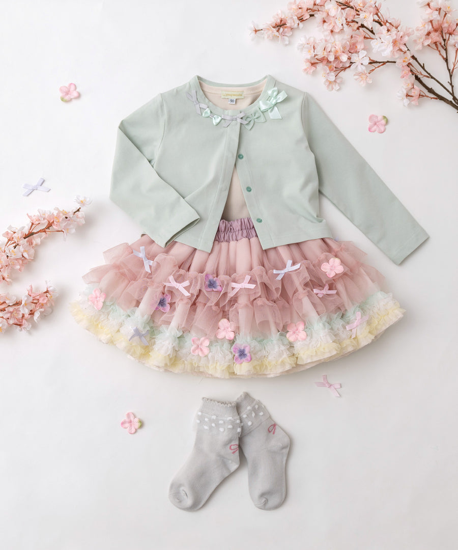 Japanese children's clothing panpantutu cherry blossom cake tutu skirt 90-140cm girls newborn baby summer SKIRTS
