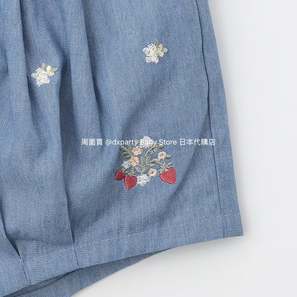 Japanese children's clothing pe#main Strawberry embroidered bloomers 80-130cm girls' summer PANTS