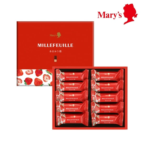 日本直送 Mary's Chocolate 福岡士多啤梨朱古力千層酥 5/10個 聖誕快樂特輯 新年行運發財特輯 Christmas Happy New Year 馬年 限定手信