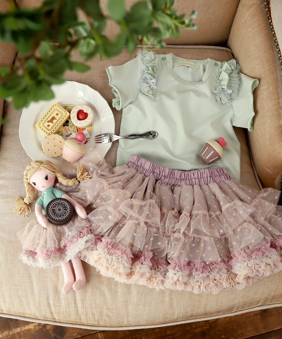 Japanese children's clothing panpantutu elegant temperament milk tea tutu skirt 70-140cm girls newborn baby summer SKIRTS