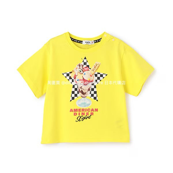 Japanese children's clothing X-girl Stages ice cream print top 80-140cm girls summer TOPS