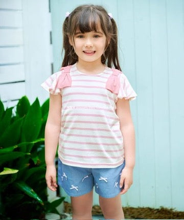 Japanese children's clothing aF#a325 bow shorts 100-160cm girls summer PANTS