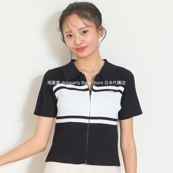 Lovetoxic Japanese Children's Clothing Zipper Cropped Top 140-160cm Girls Summer TOPS OUTERWEAR