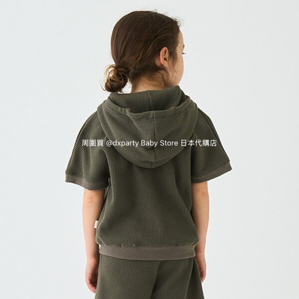 Japanese children's clothing mini#ML waffle hooded top 90-140cm boys/girls summer TOPS