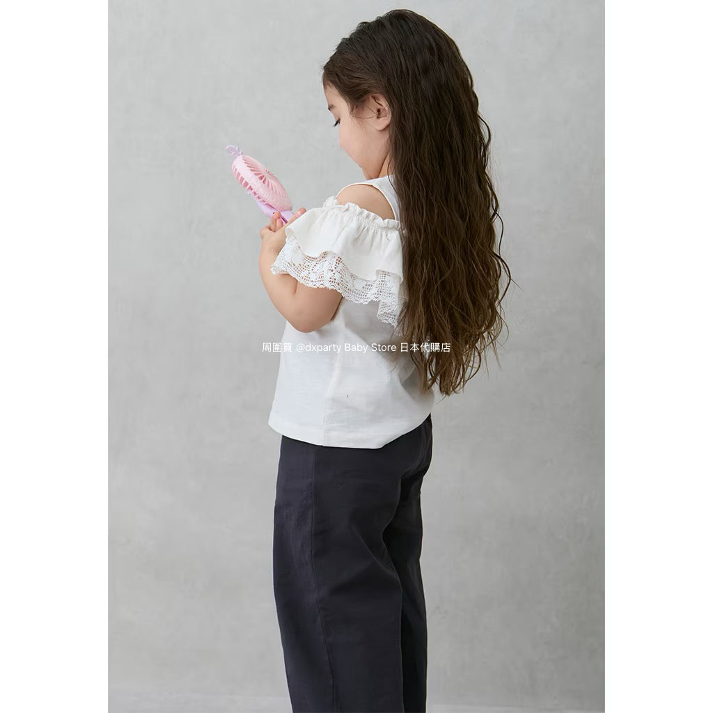 Japanese children's clothing pe#main lace wide-leg pants 80-130cm girls summer PANTS