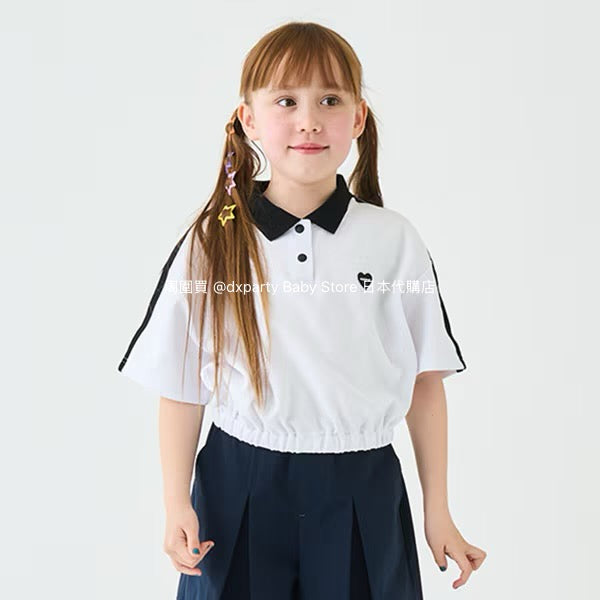 Japanese children's clothing mini#ML short polo top 100-140cm girls summer TOPS