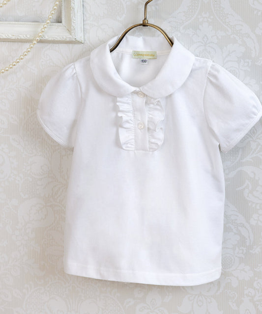 Japanese children's clothing panpantutu classic ruffle shirt 80-150cm girls summer TOPS interview / banquet / performance