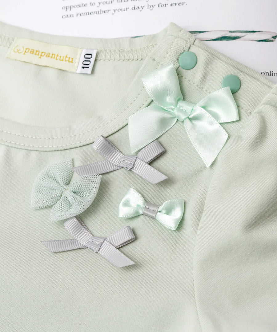 Japanese children's clothing panpantutu UV protection bow top 80-150cm girls summer TOPS