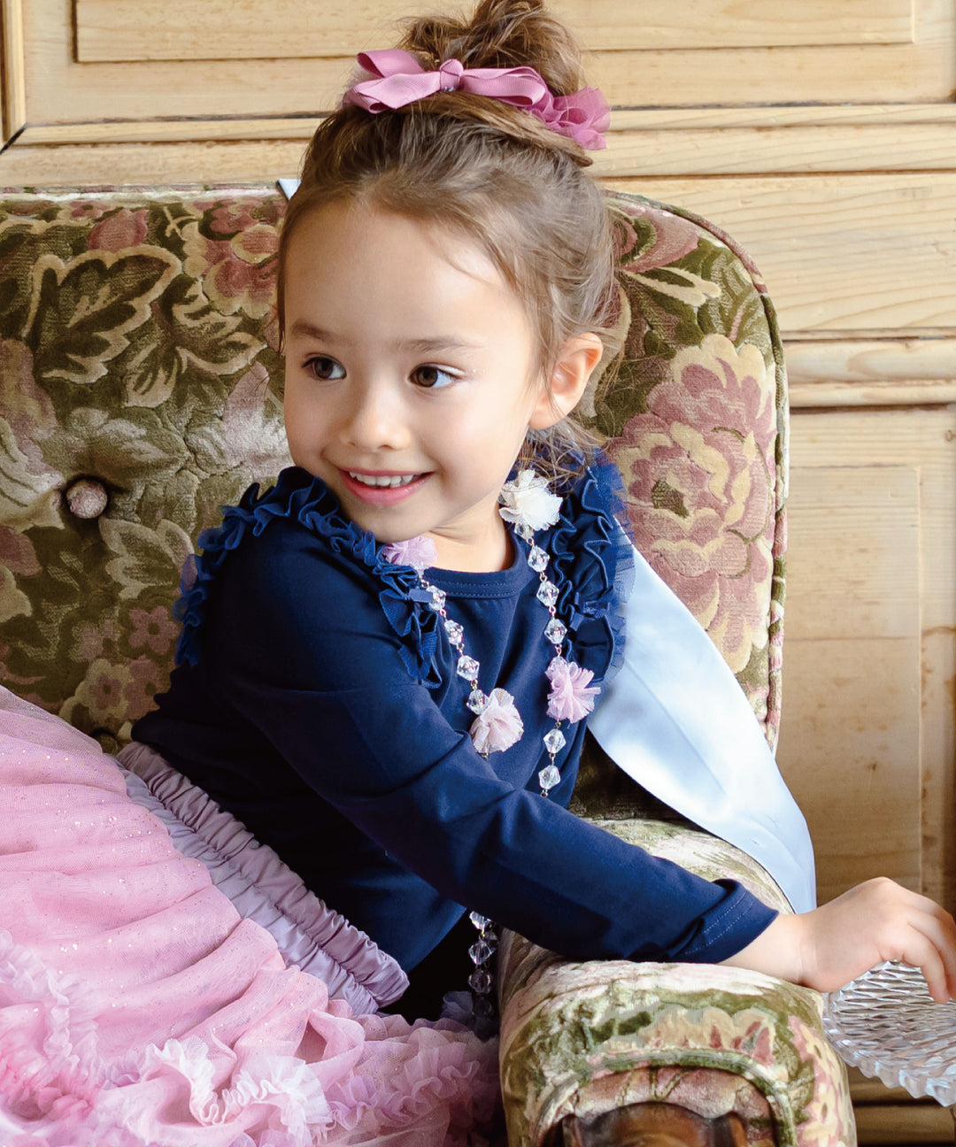Japanese children's clothing panpantutu ruffle shoulder top 80-150cm girls summer TOPS