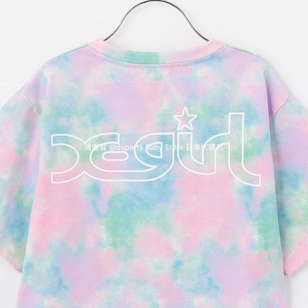 Japanese children's clothing X-girl Stages x Flying Girls tie-dye top 90-140cm girls summer TOPS