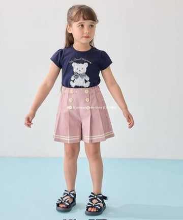 Japanese children's clothing aF#a325 3D printed top 90-160cm girls summer TOPS