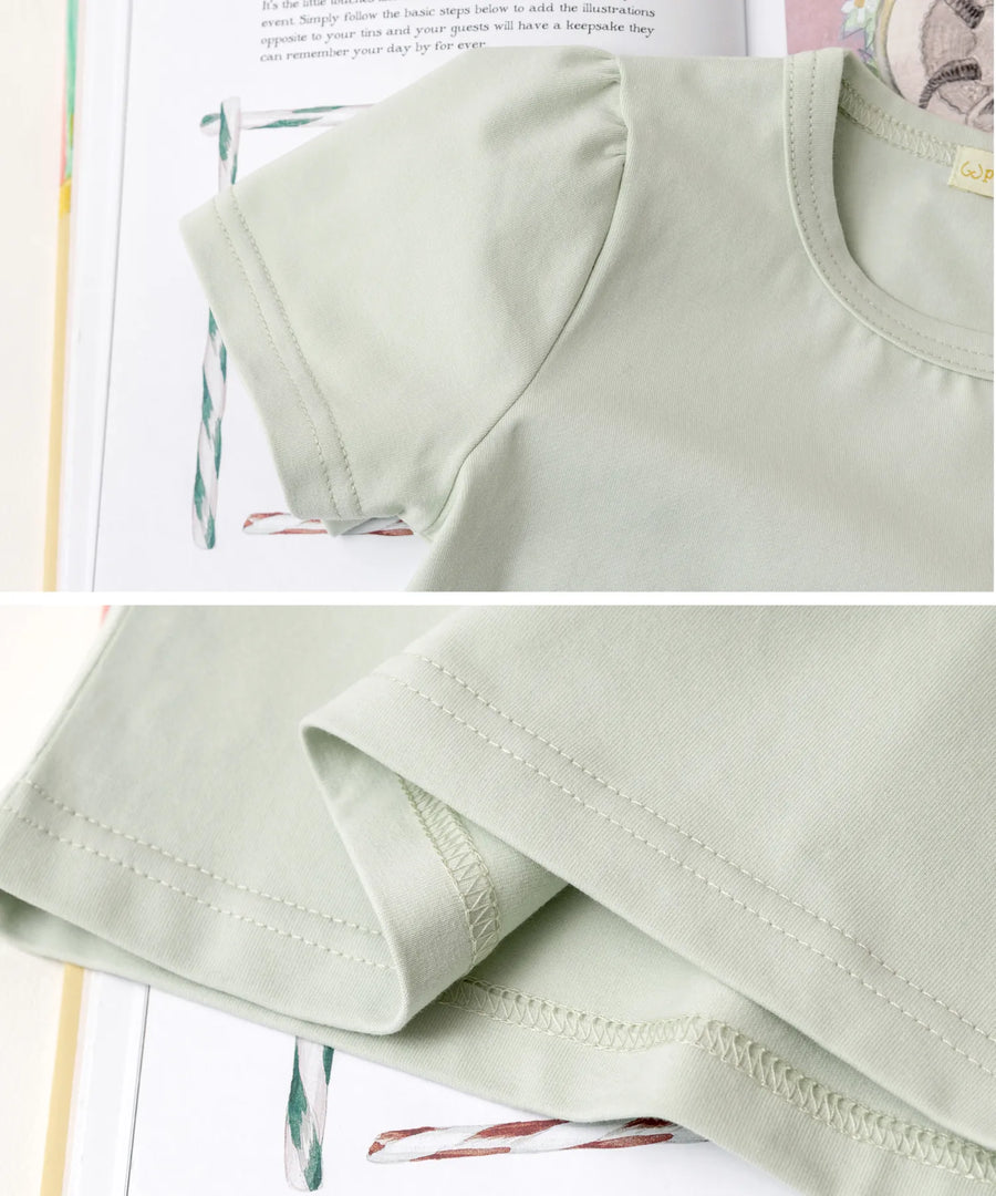 Japanese children's clothing panpantutu UV protection bow top 80-150cm girls summer TOPS
