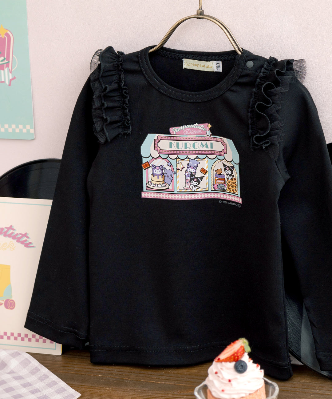 Japanese children's clothing panpantutu x Sanrio Kuromi printed top 80-140cm girls summer TOPS
