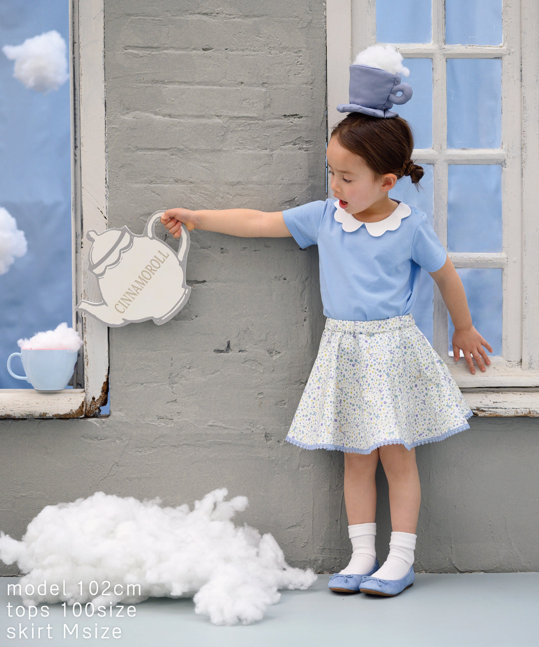 Japanese children's clothing panpantutu x Sanrio Cinnamoroll floral short skirt 90-140cm girls summer SKIRTS