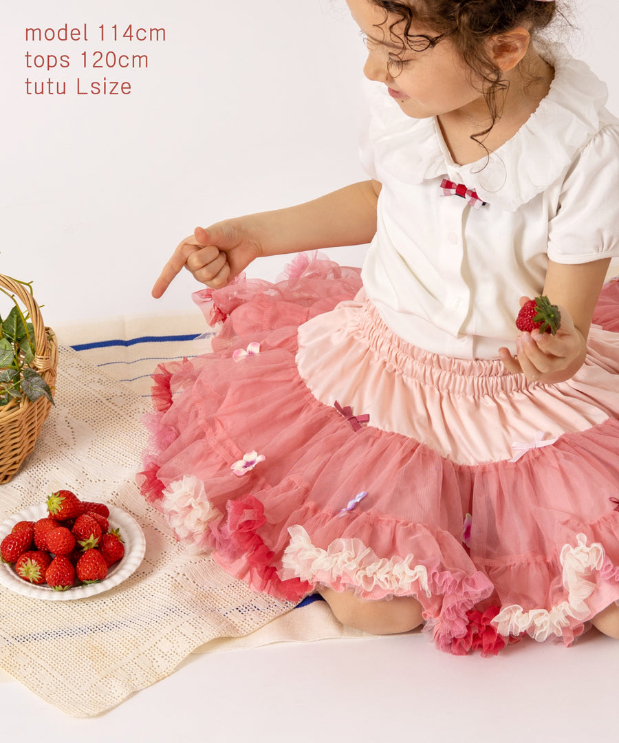 Japanese children's clothing panpantutu strawberry cake tutu skirt 70-135cm girls' newborn baby summer SKIRTS
