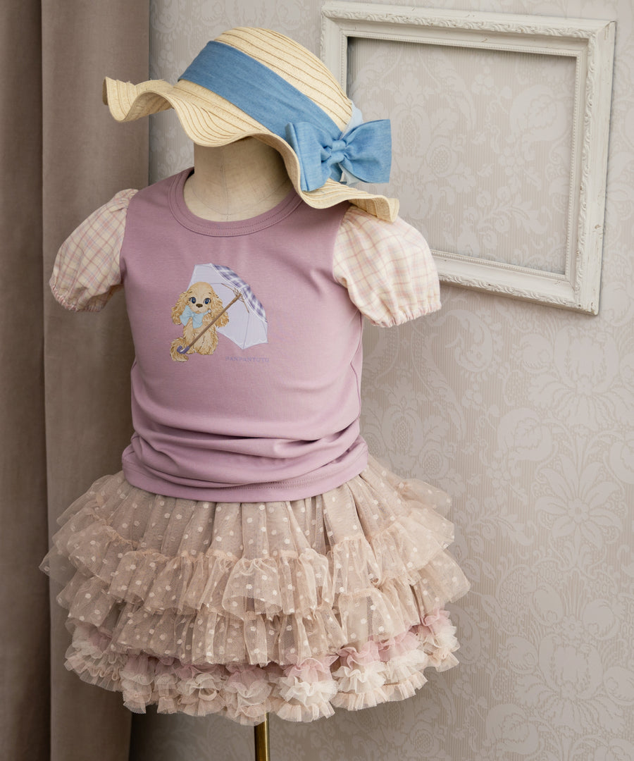Japanese children's clothing panpantutu Posh Puppy puff sleeve top 80-140cm girls summer TOPS