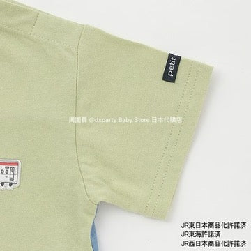 Japanese children's clothing pe#main x Shinkansen badge top 80-130cm boys' summer TOPS railway series