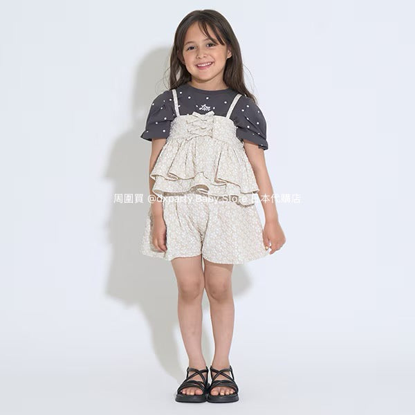 Japanese children's clothing Ly# mine tank top and shorts set 100-150cm girls summer TOPS PANTS
