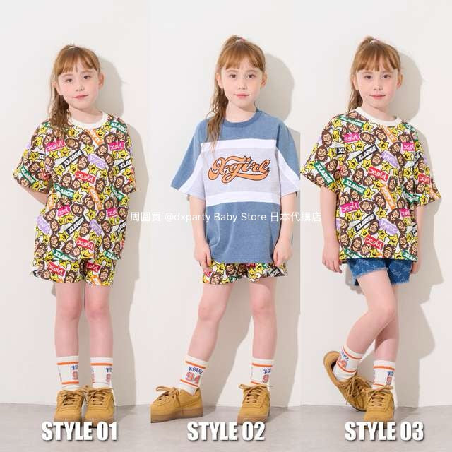 Japanese children's clothing X-girl Stages gorilla print shorts 80-140cm girls summer PANTS
