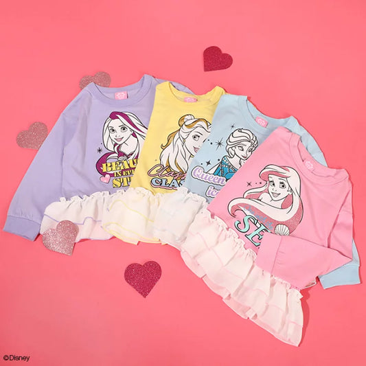 日本童裝 BDL x Disney 公主裙邊上衣 100-130cm 女童款 秋季 TOPS