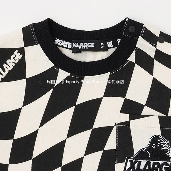 Japanese children's clothing XLARGE KIDS twisted plaid top 80-140cm boys' summer TOPS
