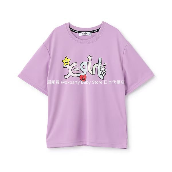 Japanese children's clothing X-girl Stages contact cool water absorption quick dry color changing print top 80-140cm girls summer TOPS