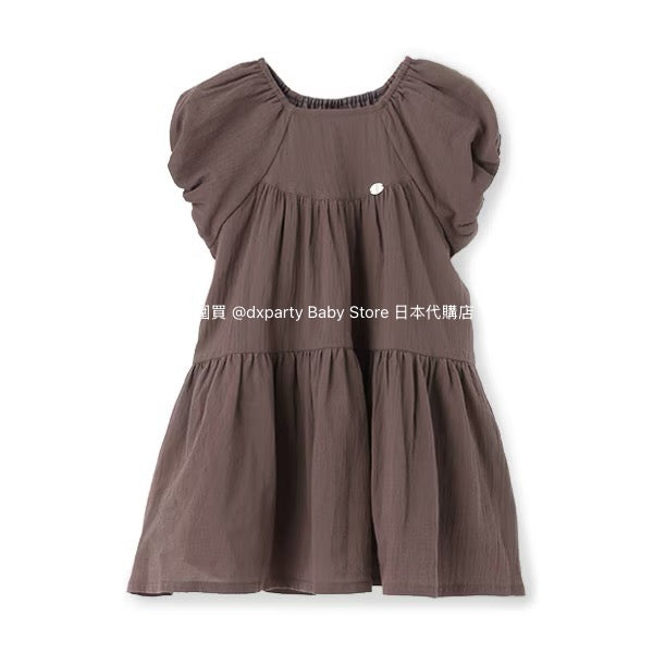 Japanese children's clothing pe#main cool-to-touch, quick-drying lantern-sleeve dress (80-130cm) for girls (summer dresses)