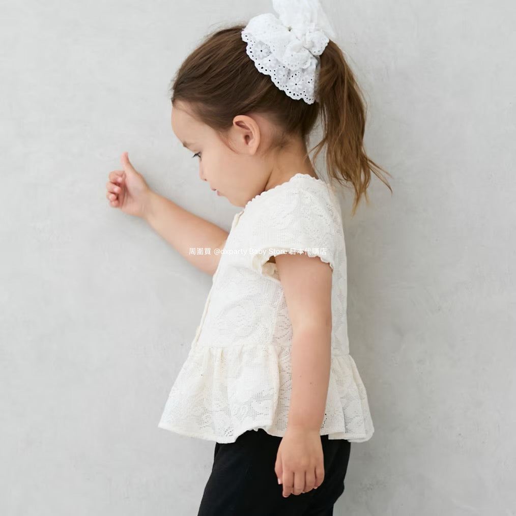 Japanese children's clothing pe#main lace skirt shirt 80-130cm girls summer TOPS