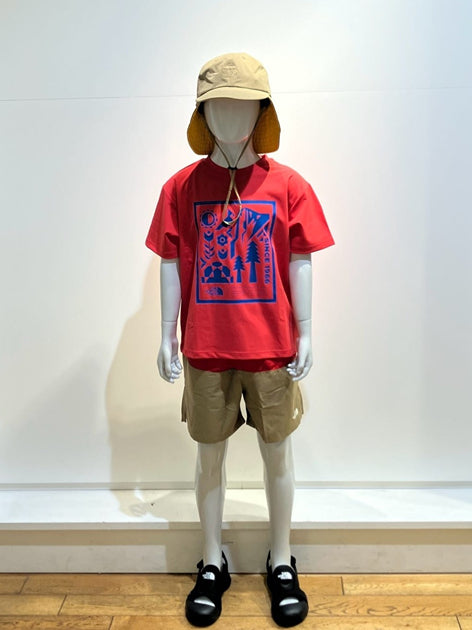 Japanese children's clothing TNF anti-UV sweat-absorbing quick-drying static care print top 130-160cm boys/girls summer TOPS
