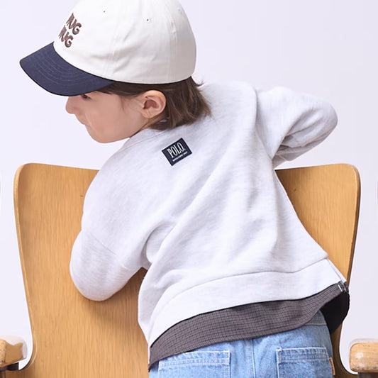 日本童裝 pe#main x【POLO BCS】假兩件衛衣 80-130cm 男童款 秋季 TOPS