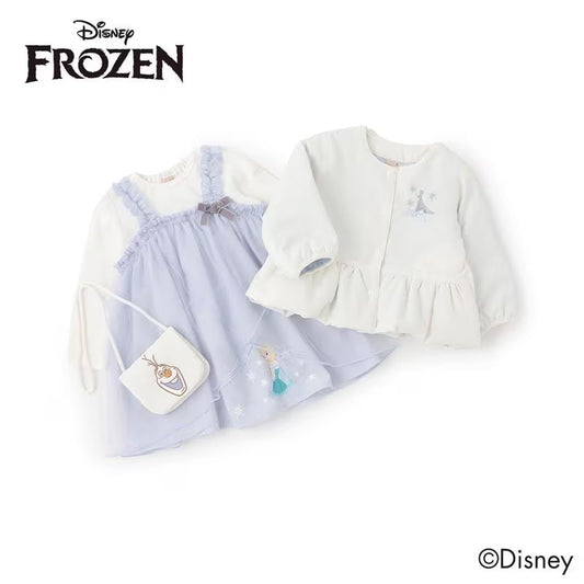 日本童裝 pe#main x Disney Frozen 三件套裝 90-130cm 女童款 冬季 DRESSES OUTERWEAR