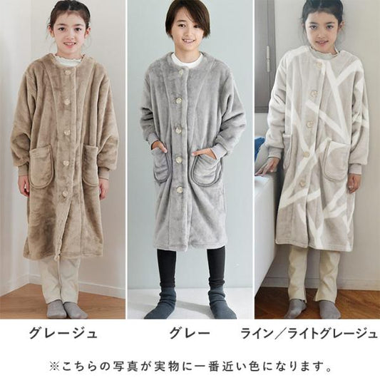 日本直送 超細纖維絨毛長袖睡袋/家居服 100-140cm 親子裝 男童款/女童款 秋冬季 睡袋系列