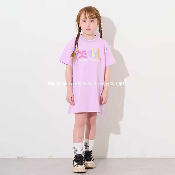 Japanese children's clothing X-girl Stages glitter bubble logo dress 80-140cm girls summer dresses