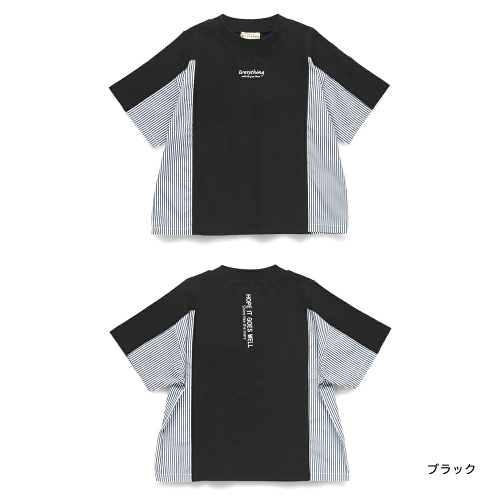 Japanese children's clothing Branches patchwork short-sleeved top 80-150cm boys' summer TOPS