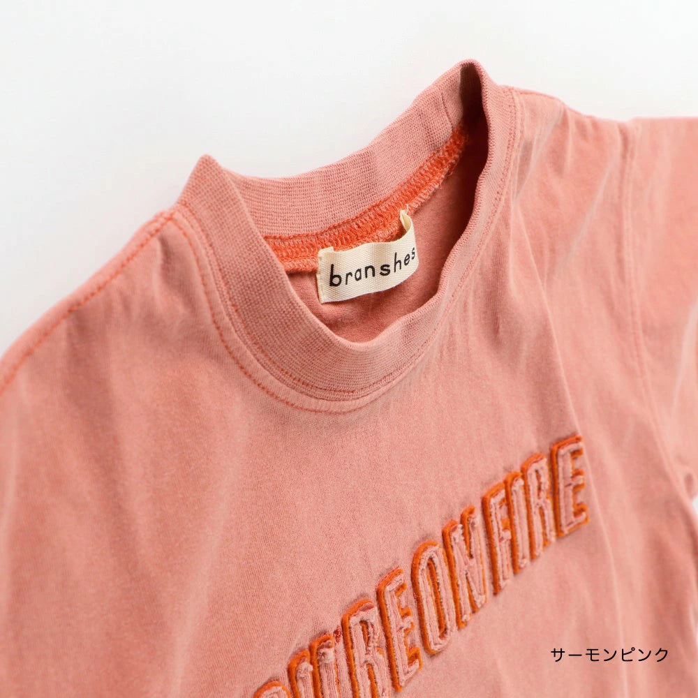 Japanese children's clothing Branches logo 3D appliqué short-sleeved top 90-150cm boys' summer TOPS