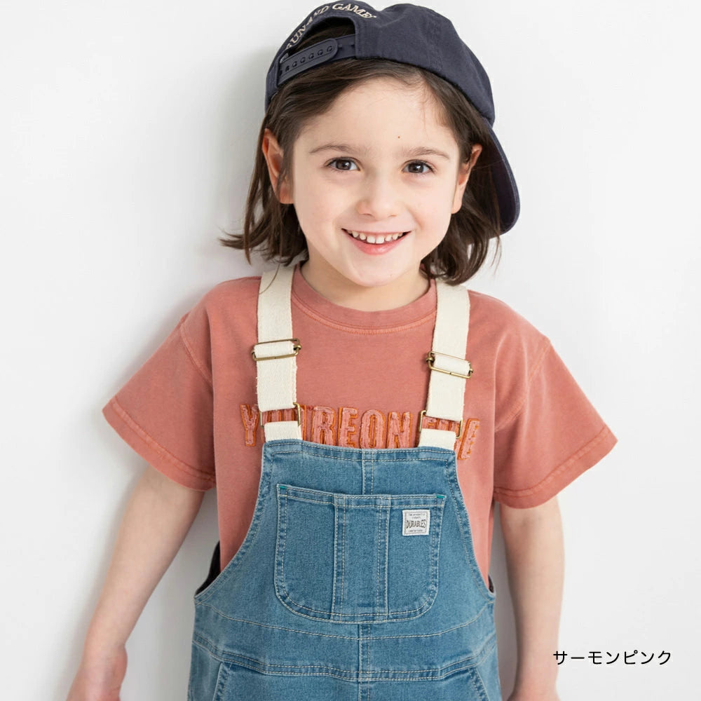 Japanese children's clothing Branches logo 3D appliqué short-sleeved top 90-150cm boys' summer TOPS