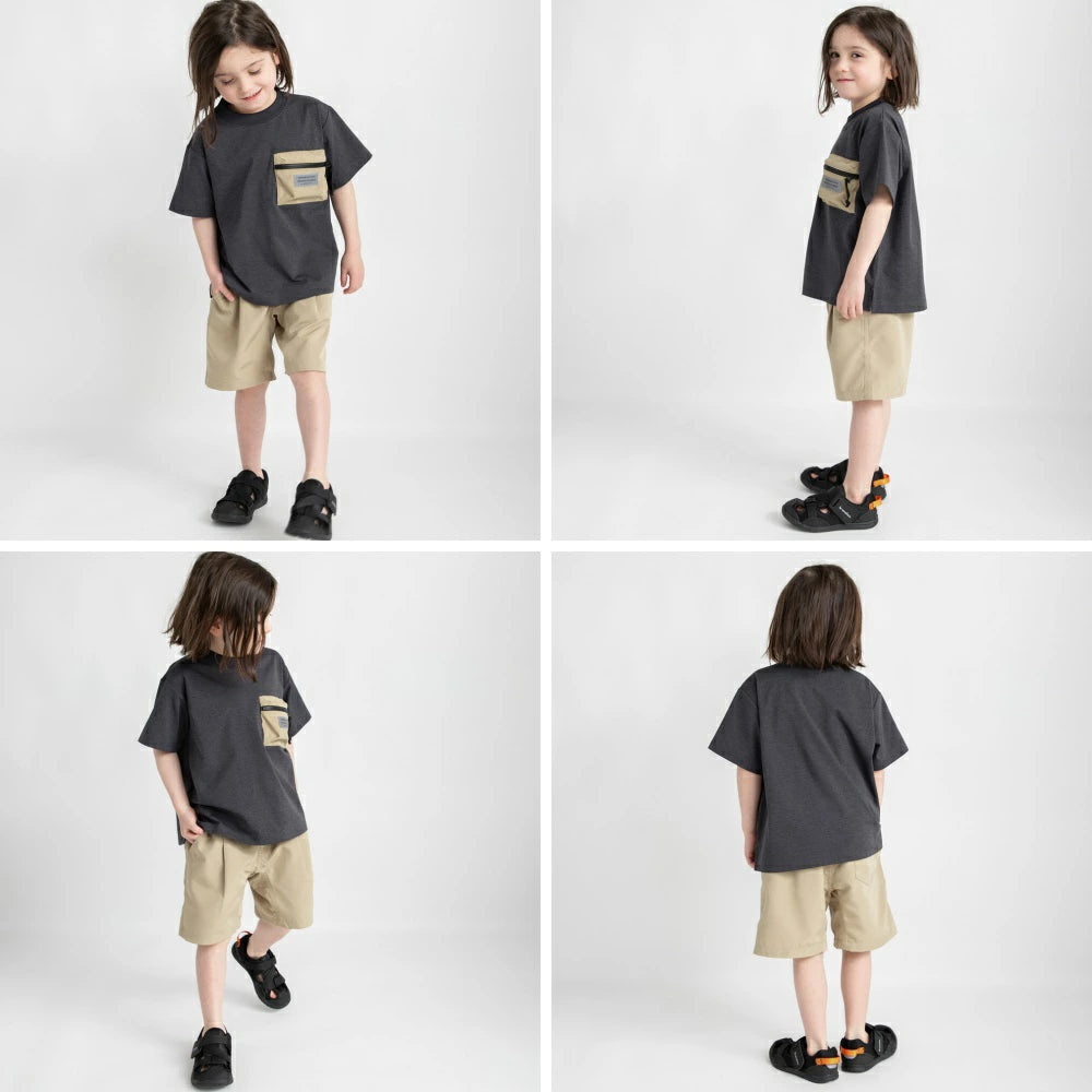 Japanese children's clothing Branches quick-drying UV-resistant mountain-style pocket top 80-150cm boys' summer TOPS