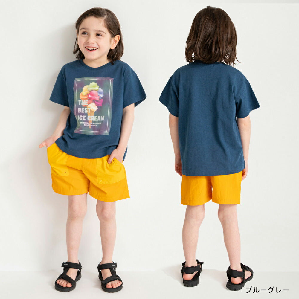 Japanese children's clothing Branches contact cold print short-sleeved top 80-150cm boys' summer TOPS