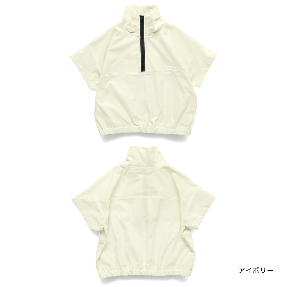 Japanese children's clothing Branches quick-drying half-zip short-sleeved top 90-150cm boys' summer TOPS
