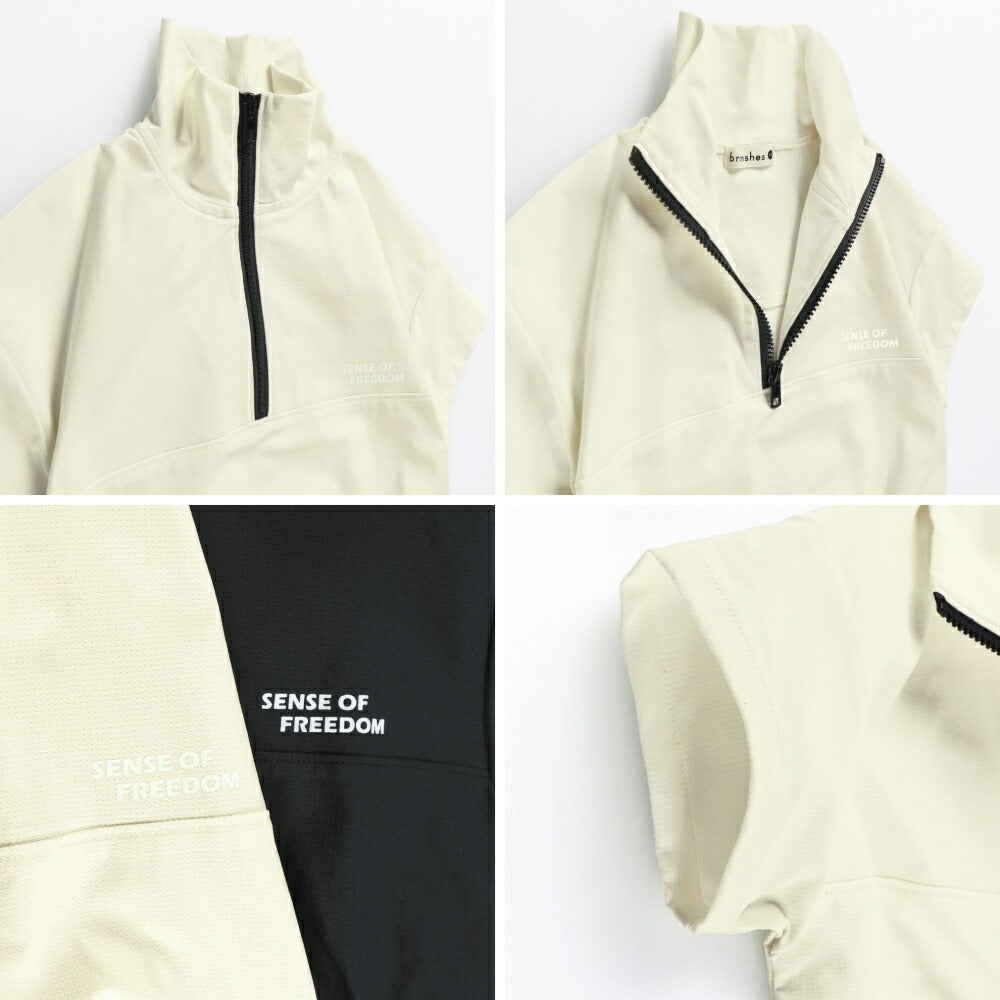 Japanese children's clothing Branches quick-drying half-zip short-sleeved top 90-150cm boys' summer TOPS