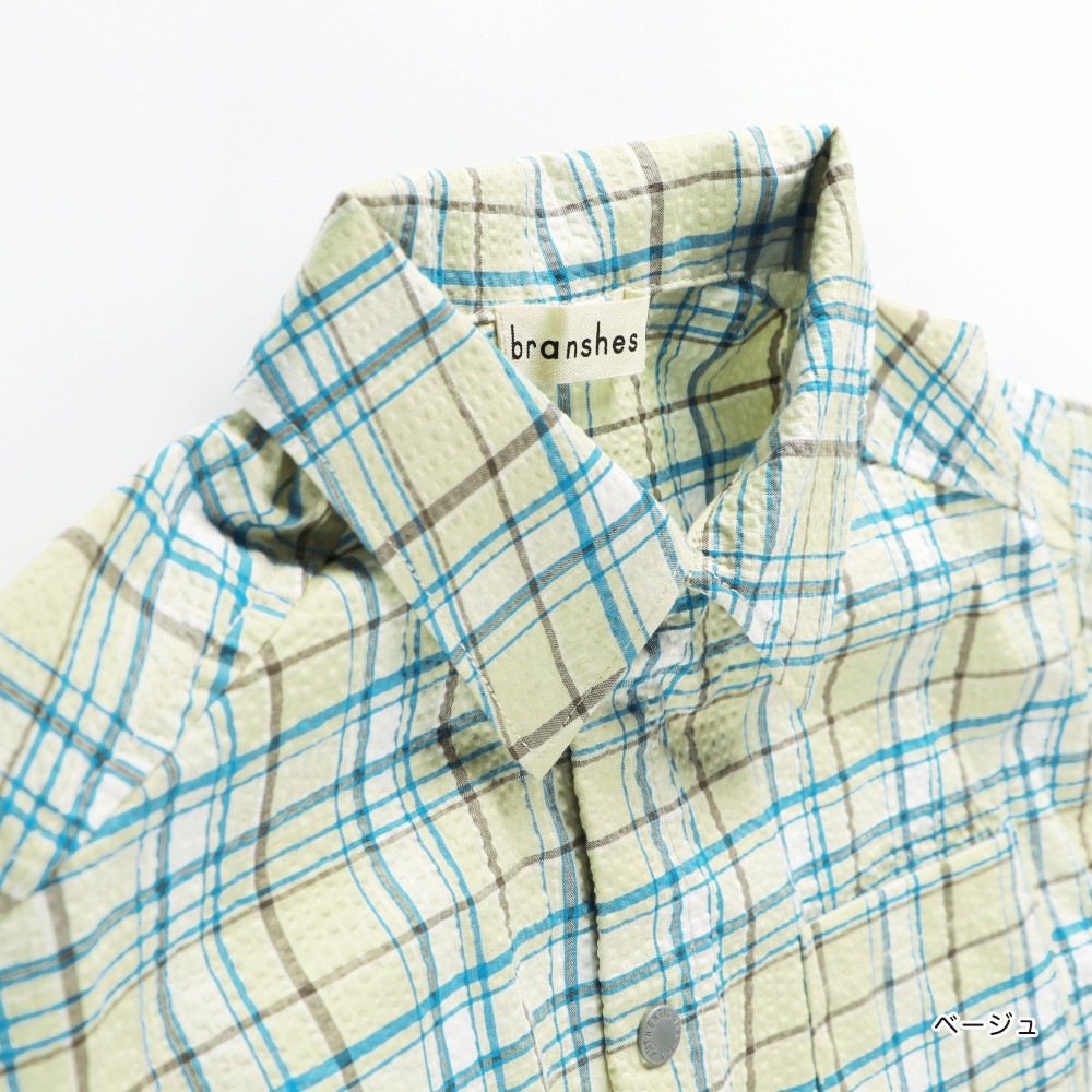 Japanese Children's Clothing Branches Checkered Shirt 90-150cm Boys Summer TOPS
