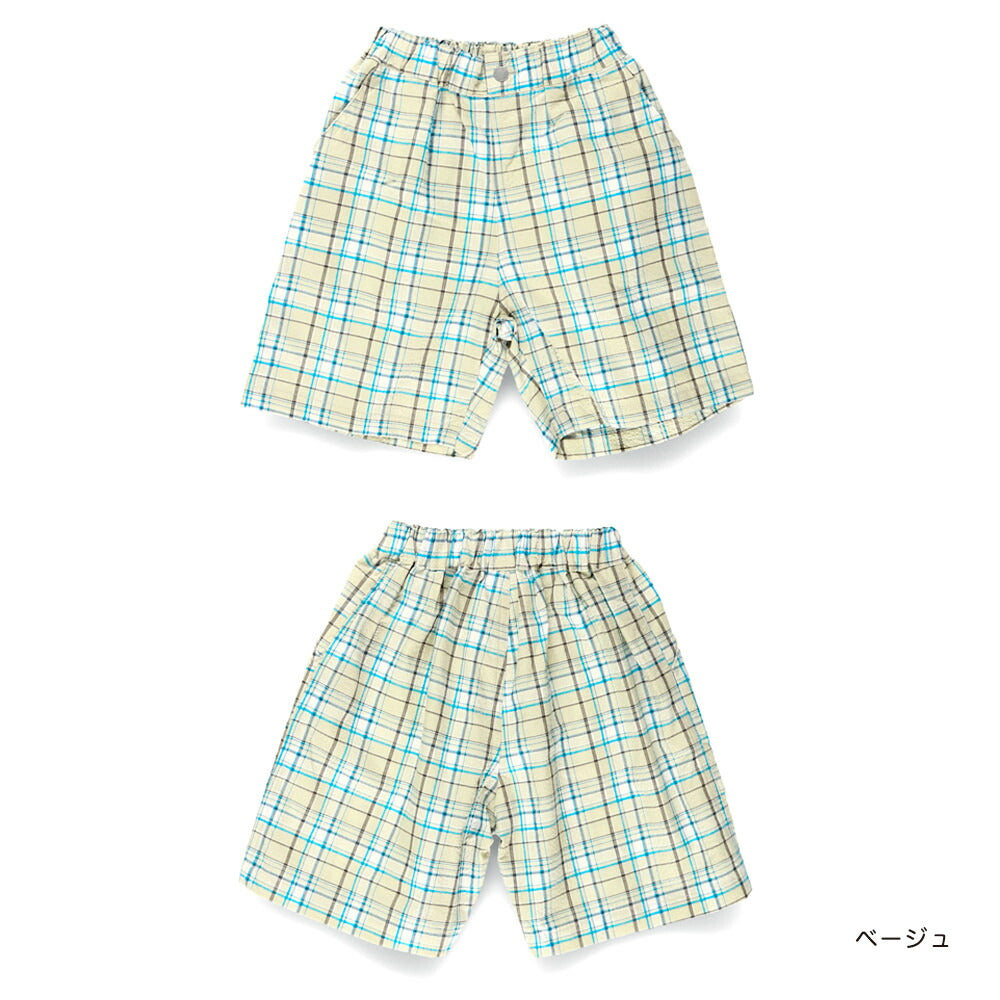 Japanese children's clothing Branches checkered shorts 90-150cm boys' summer PANTS