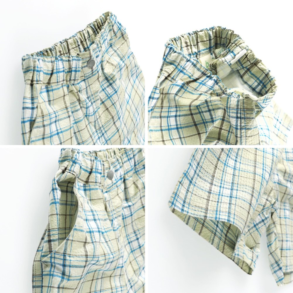Japanese children's clothing Branches checkered shorts 90-150cm boys' summer PANTS