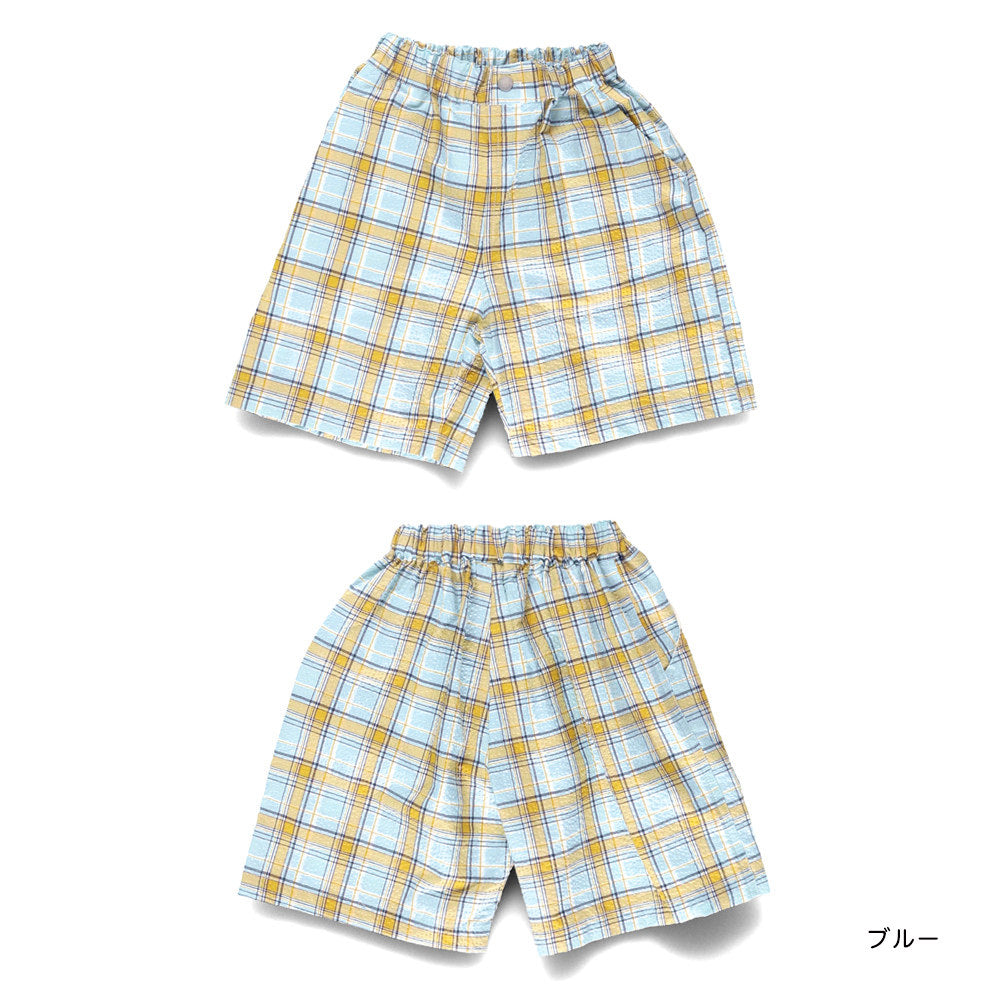 Japanese children's clothing Branches checkered shorts 90-150cm boys' summer PANTS