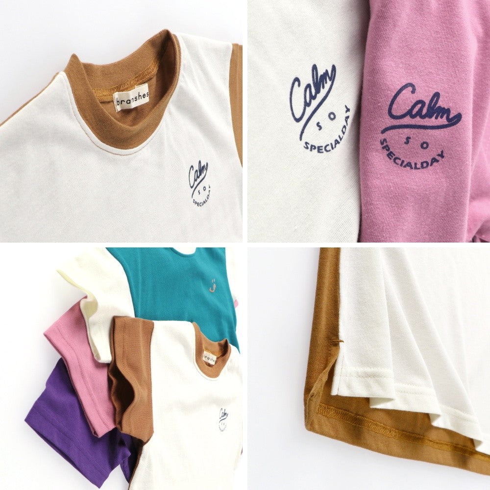 Japanese children's clothing Branches printed tops 80-150cm boys' summer TOPS