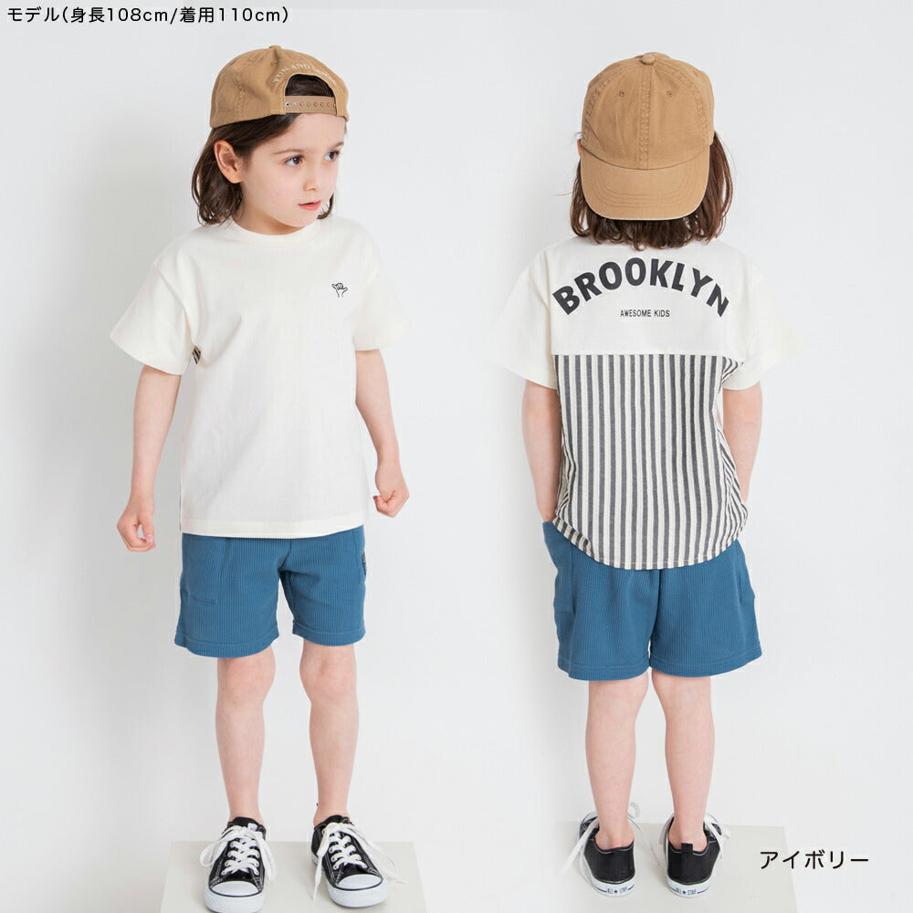Japanese children's clothing Branches back stitching print top 80-150cm boys summer TOPS