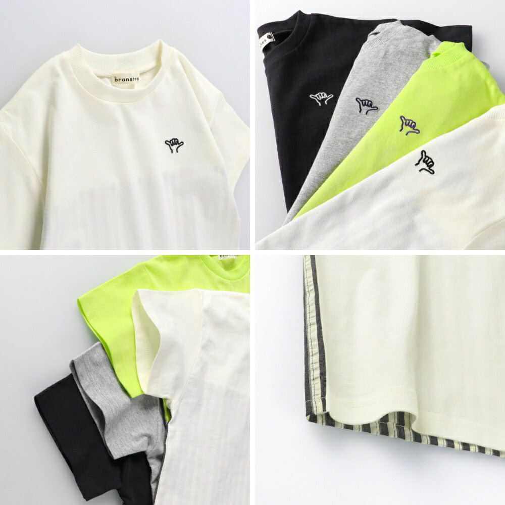 Japanese children's clothing Branches back stitching print top 80-150cm boys summer TOPS