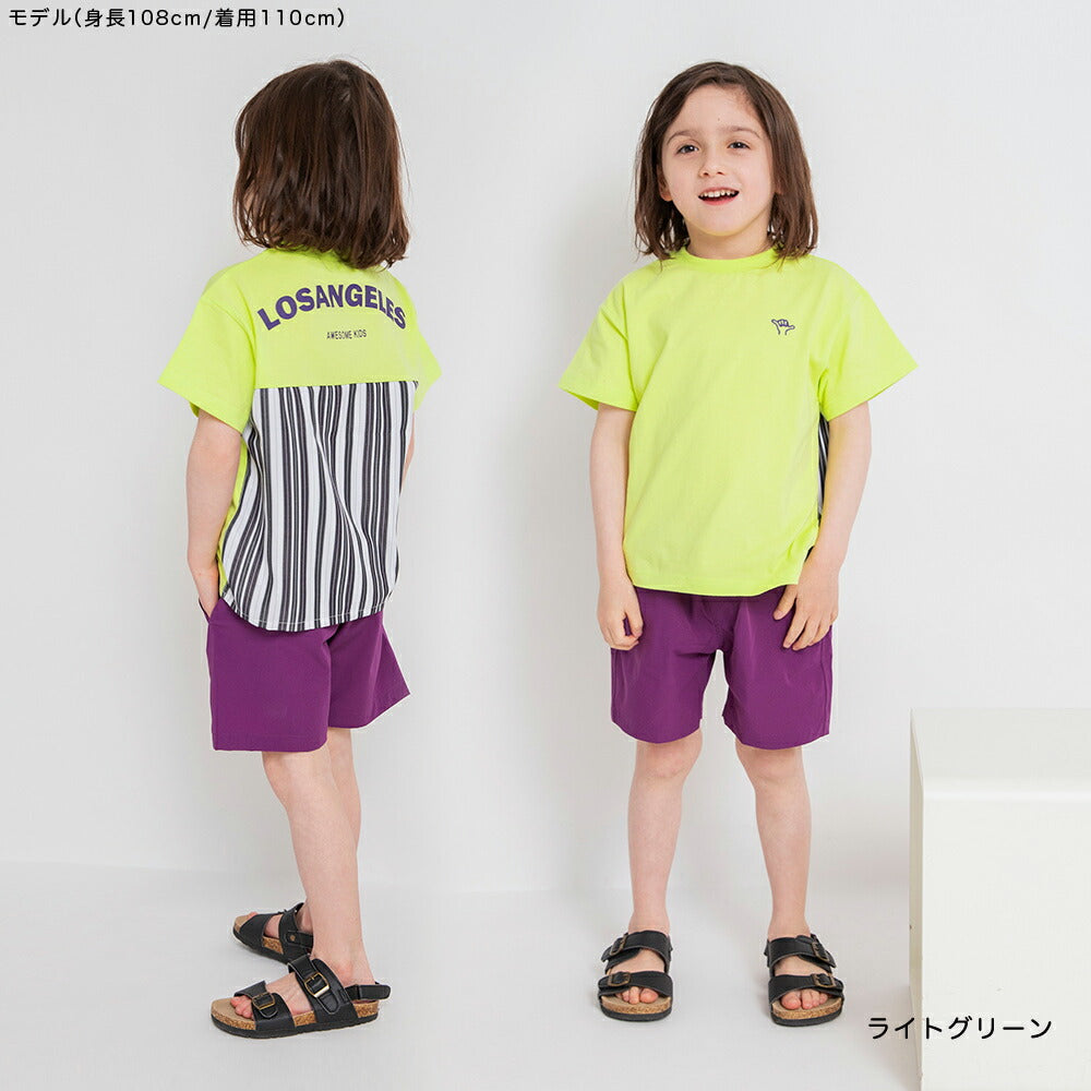 Japanese children's clothing Branches back stitching print top 80-150cm boys summer TOPS