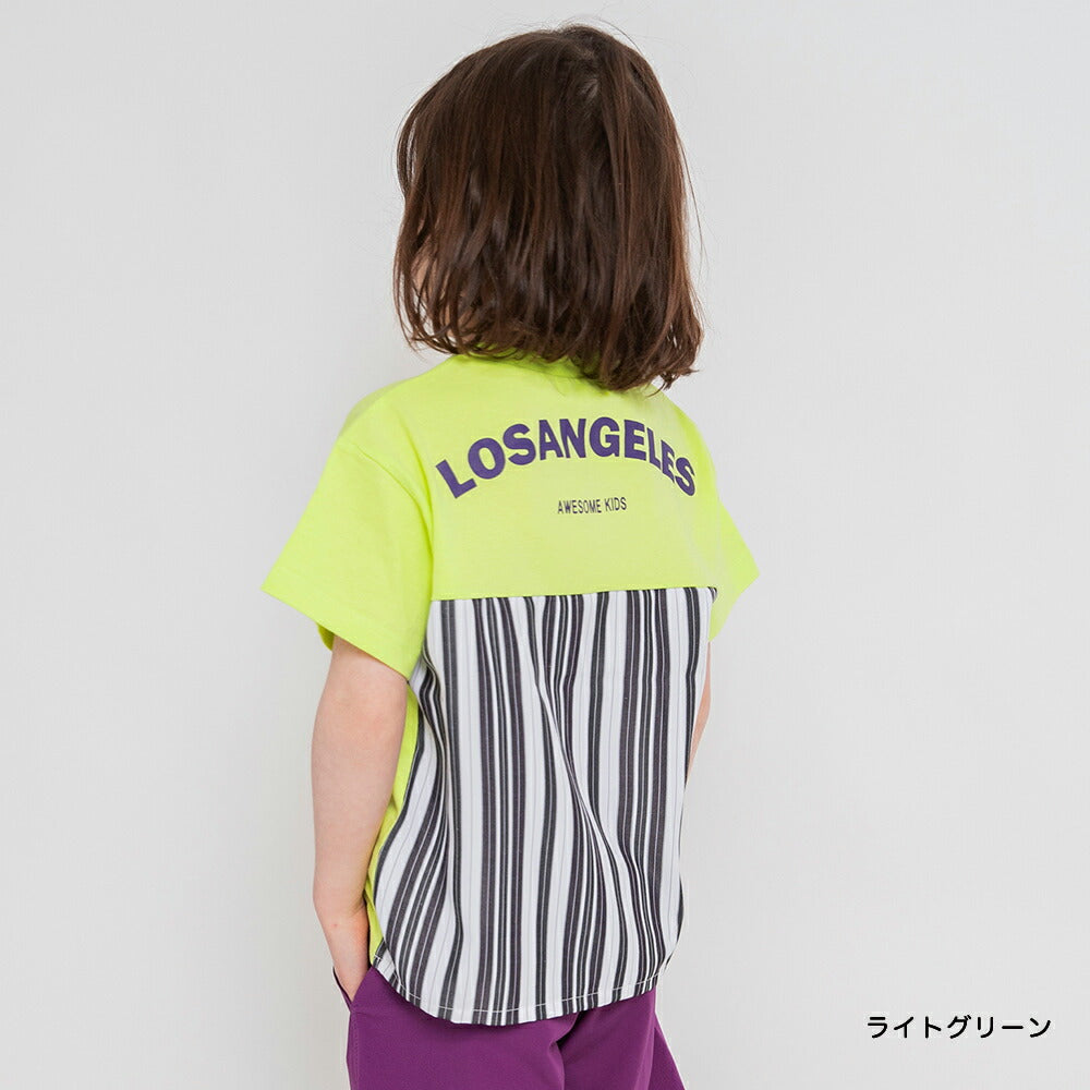 Japanese children's clothing Branches back stitching print top 80-150cm boys summer TOPS